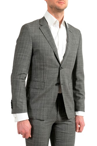 Pre-owned Hugo Boss Men's "t-royston/wain1" Gray Wool Silk Two Button Suit