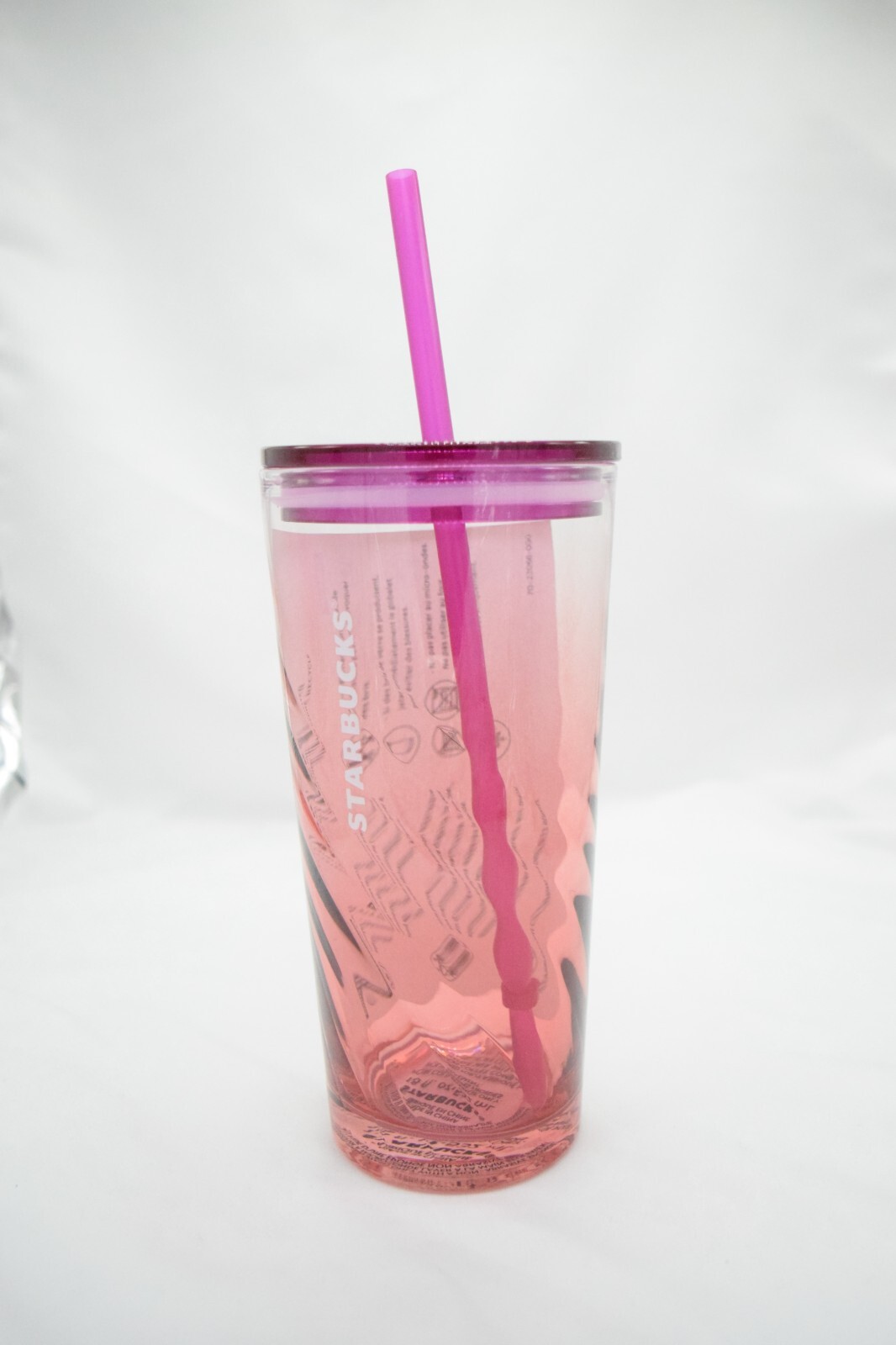 Starbucks 18 Oz Glass Pink Ombre Tumbler Swirl Spring 2021