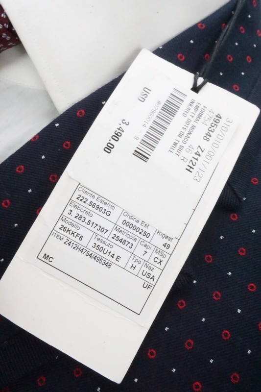 Gucci CURRENT Blue Red Geometric Wool Blend 2 Pc Suit Jacket