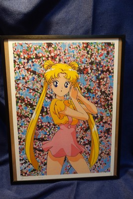 Sailormoon x Damien Hirst Blossom Death NYC#AP/100 World Art Printing Framed