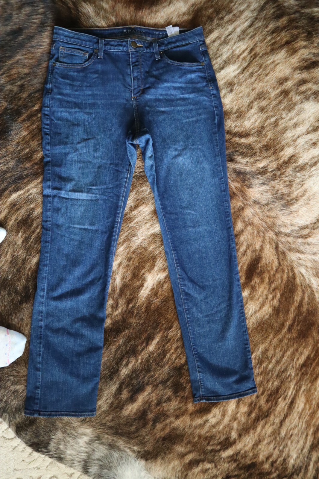 Blue Denim SPANX The Slim X Straight Jeans 32 | eBay