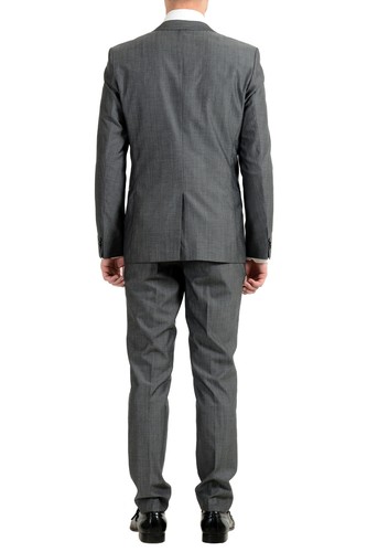 Pre-owned Hugo Boss "arti/hesten182" Men's Extra Slim Fit Wool Gray One Button Suit