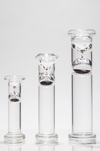 3 Minute Floating Glass Sand Timer (10" Tall)
