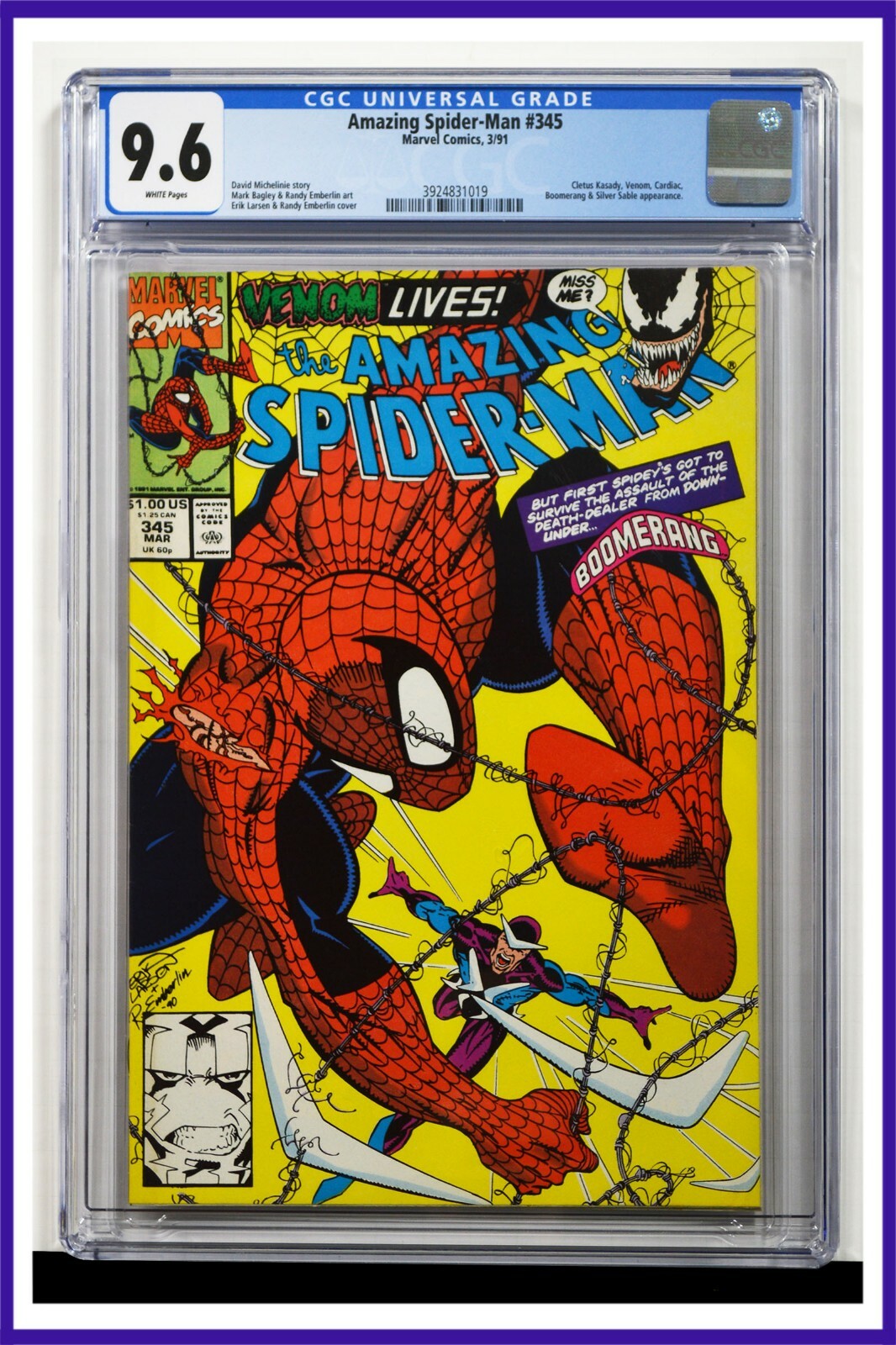 Amazing Spider-Man #345 CGC Graded 9.6 Marvel March 1991