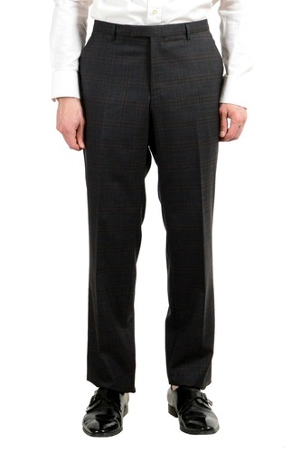 Pre-owned Hugo Boss "johnstons3/lenon1" Men's 100% Wool Plaid Two Button Suit In Multicolor
