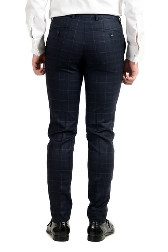 Pre-owned Hugo Boss "t-royston/wain1" Men's Extra Slim 100% Wool Plaid Two Button Suit In Multicolor