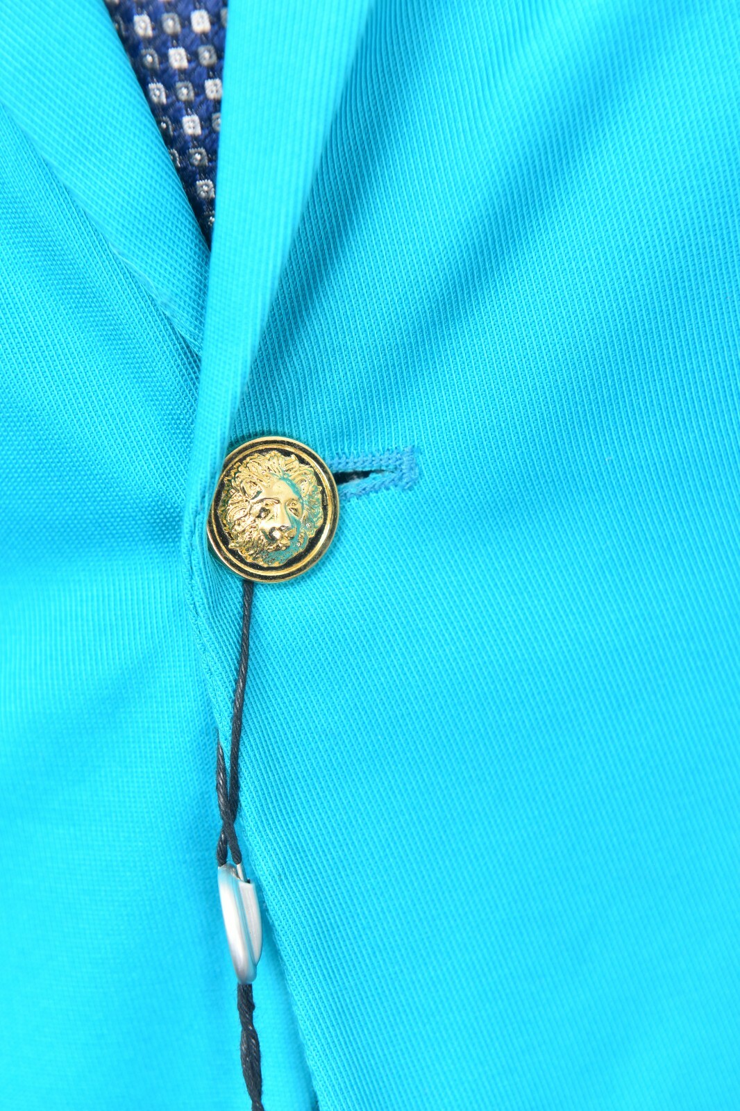 Pre-owned Versace Versus By  Turquoise Cotton Notch Lapel Sport Coat 38 R (eu 48) In Blue