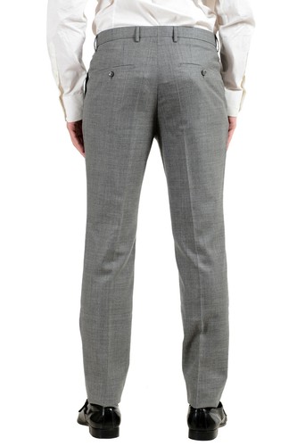 Pre-owned Hugo Boss "t-harvers4/glover3" Men's Silk Wool Gray Slim Two Button Suit