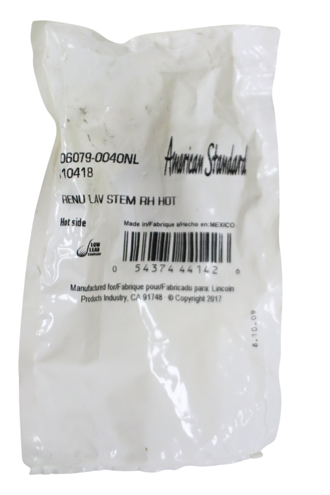 Lincoln Products 110418 for American Standard Renu Lav Stem RH Hot Side