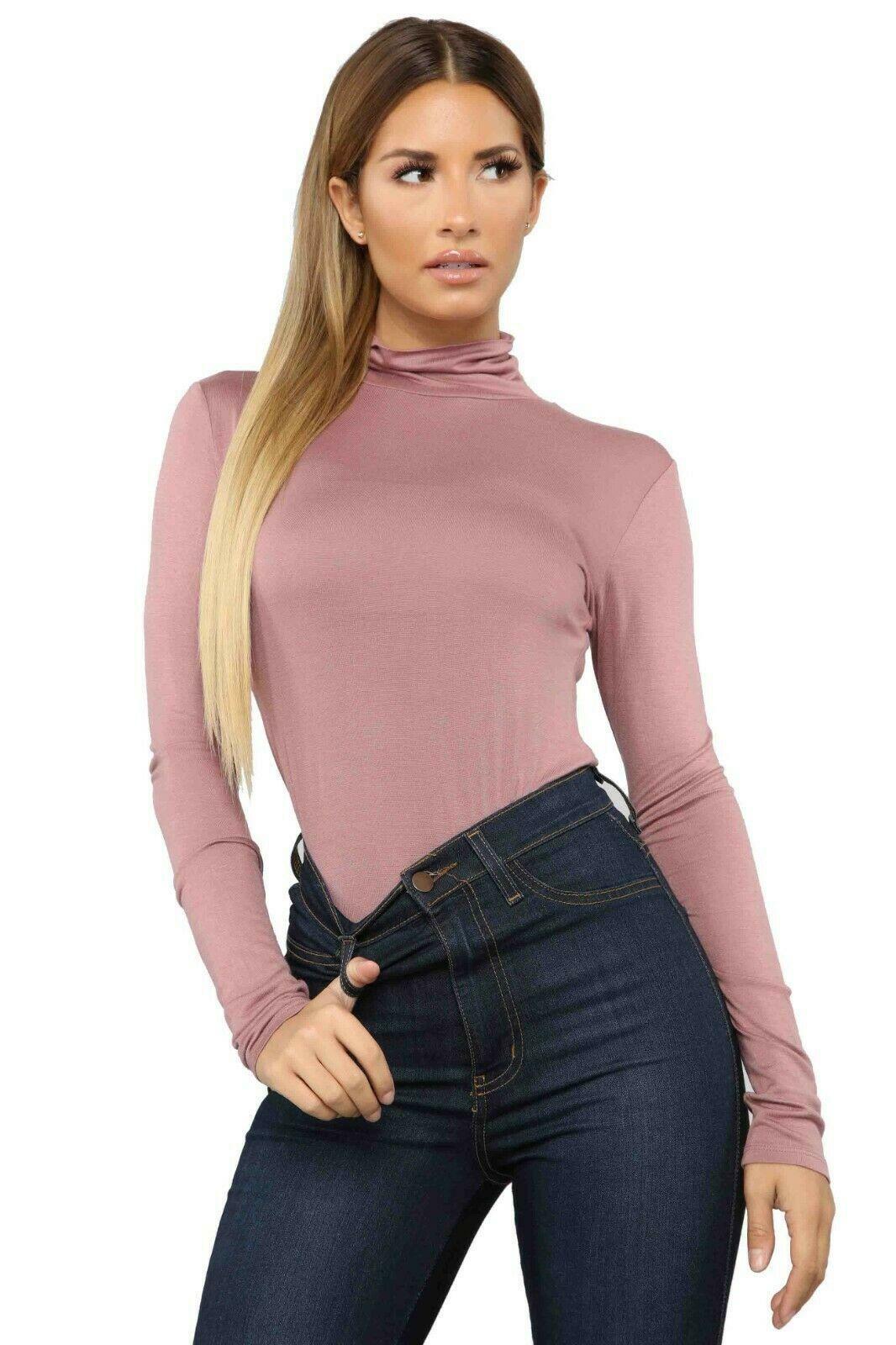 Women Crop Tops long Sleeve Turtleneck