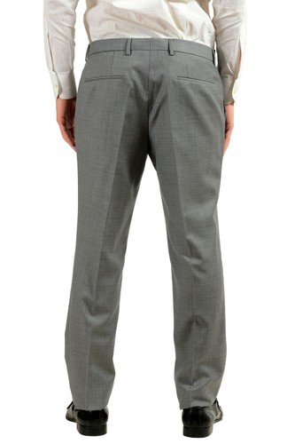 Pre-owned Hugo Boss "halsey2/merill2" Men's 100% Wool Gray Striped Two Button Suit