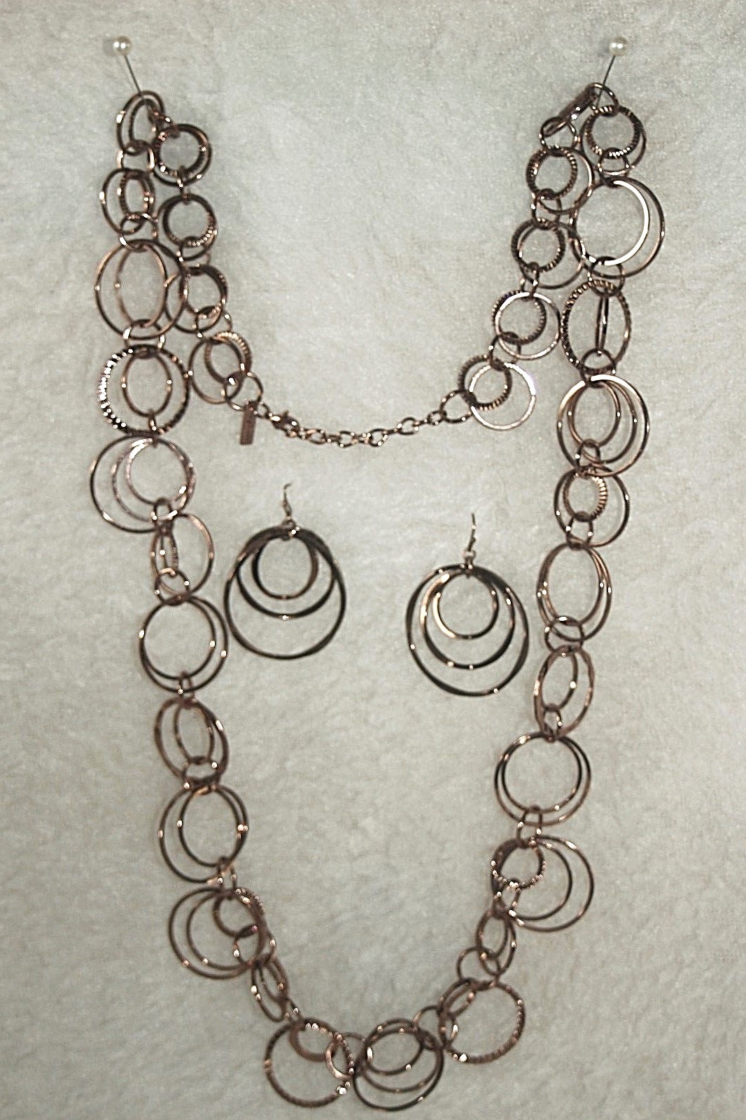 DAISY FUENTES Necklace Earrings Set Beautiful Soft Dark Copper * XLNT++