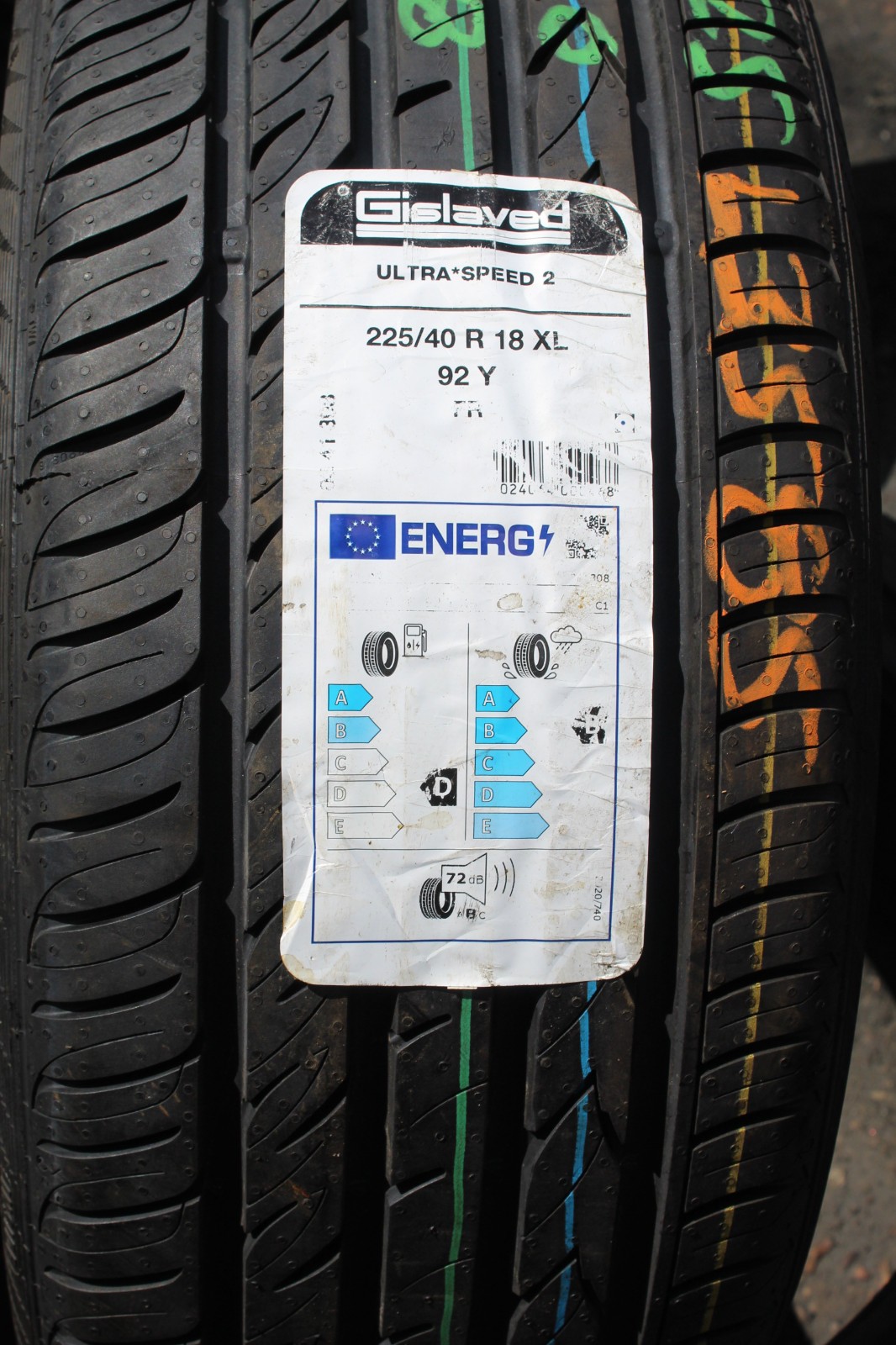New 225 40 18 Gislaved, Ultra Speed 2, XL, 92Y, x1 Single Tyre (F1_tyres) L3585