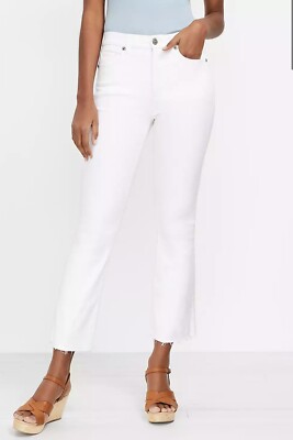 LOFT Fresh Cut High Rise Kick Crop Jeans In White - SIZE 25  