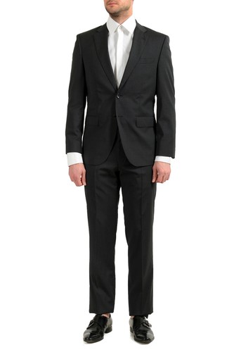 Pre-owned Hugo Boss Men's "phoenix/madisen" Comfort Fit 100% Wool Gray Two Button Suit