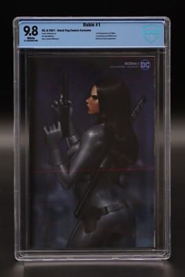 Robin (2021) #1 Jeehyung Lee Black Flag CBCS 9.8 Blue Lbl White Pgs 1st Flatline