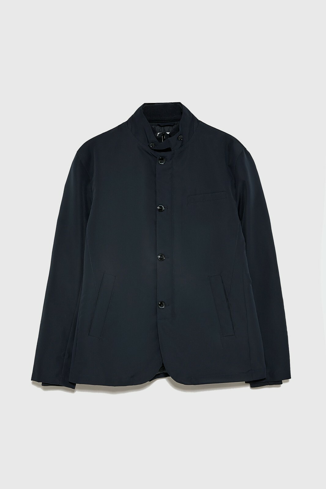 New Zara Padded Water Repellent Traveler Blazer S Navy coat jacket jeans  shirt | eBay