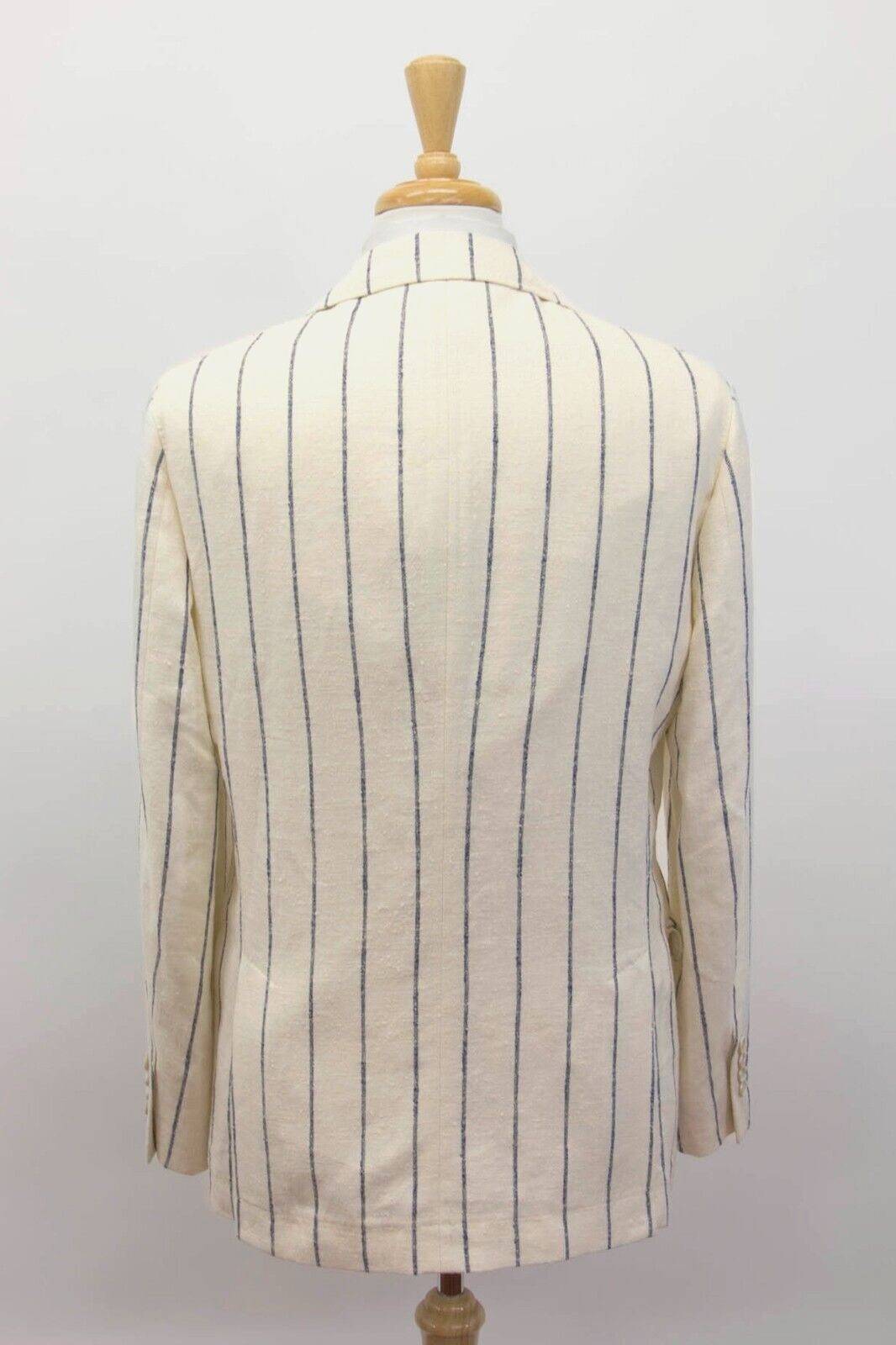 Pre-owned Brunello Cucinelli $7295  Men's Chalk Stripe 2-piece Suit Size 50/ 40us A248 In Beige + Navy Print