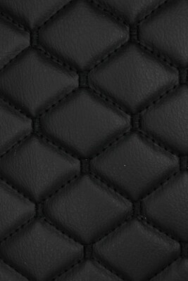 Quilted Vinyl Grain Faux Leather Upholstery Fabric Diamond | 2''x2'' -4mm Foam 55''