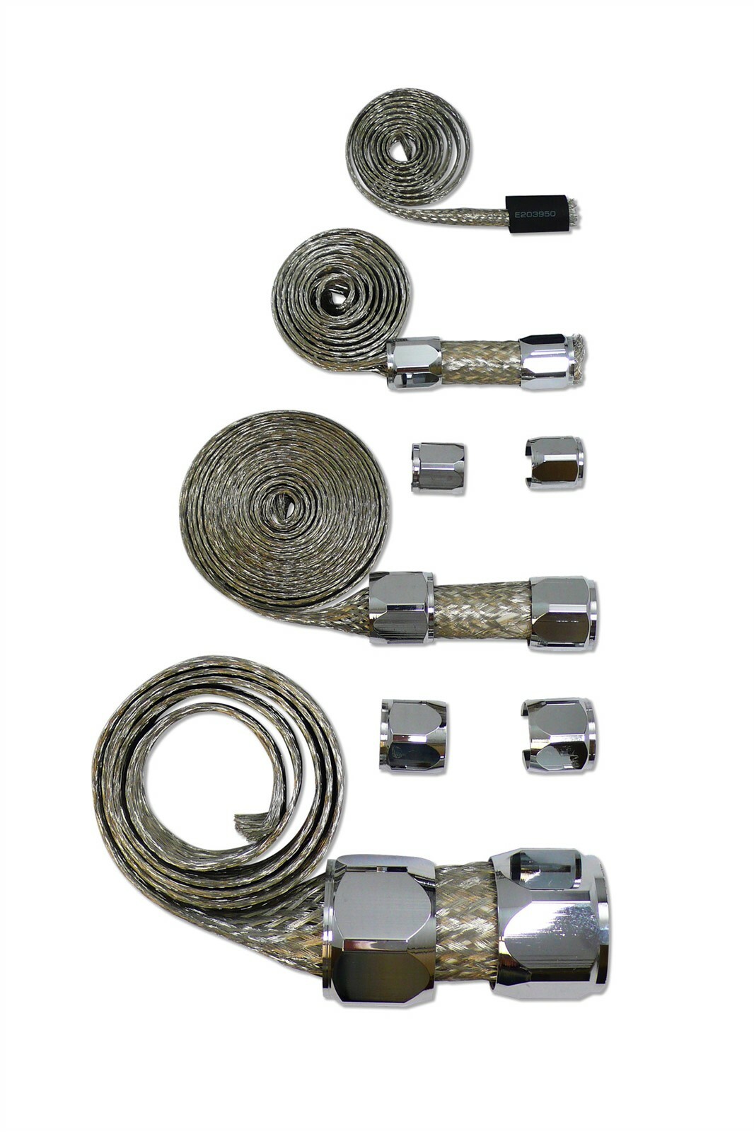 Stainless Braided Hose Cover Kit w/ Chrome Clamp Cover Hot Street Rod