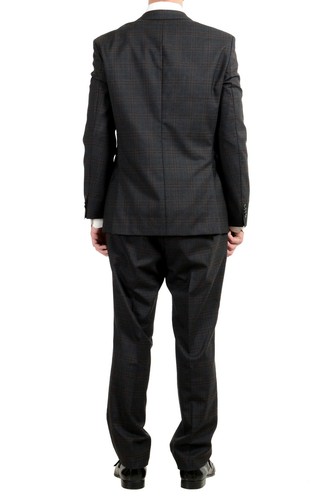 Pre-owned Hugo Boss "johnstons3/lenon1" Men's 100% Wool Plaid Two Button Suit In Multicolor
