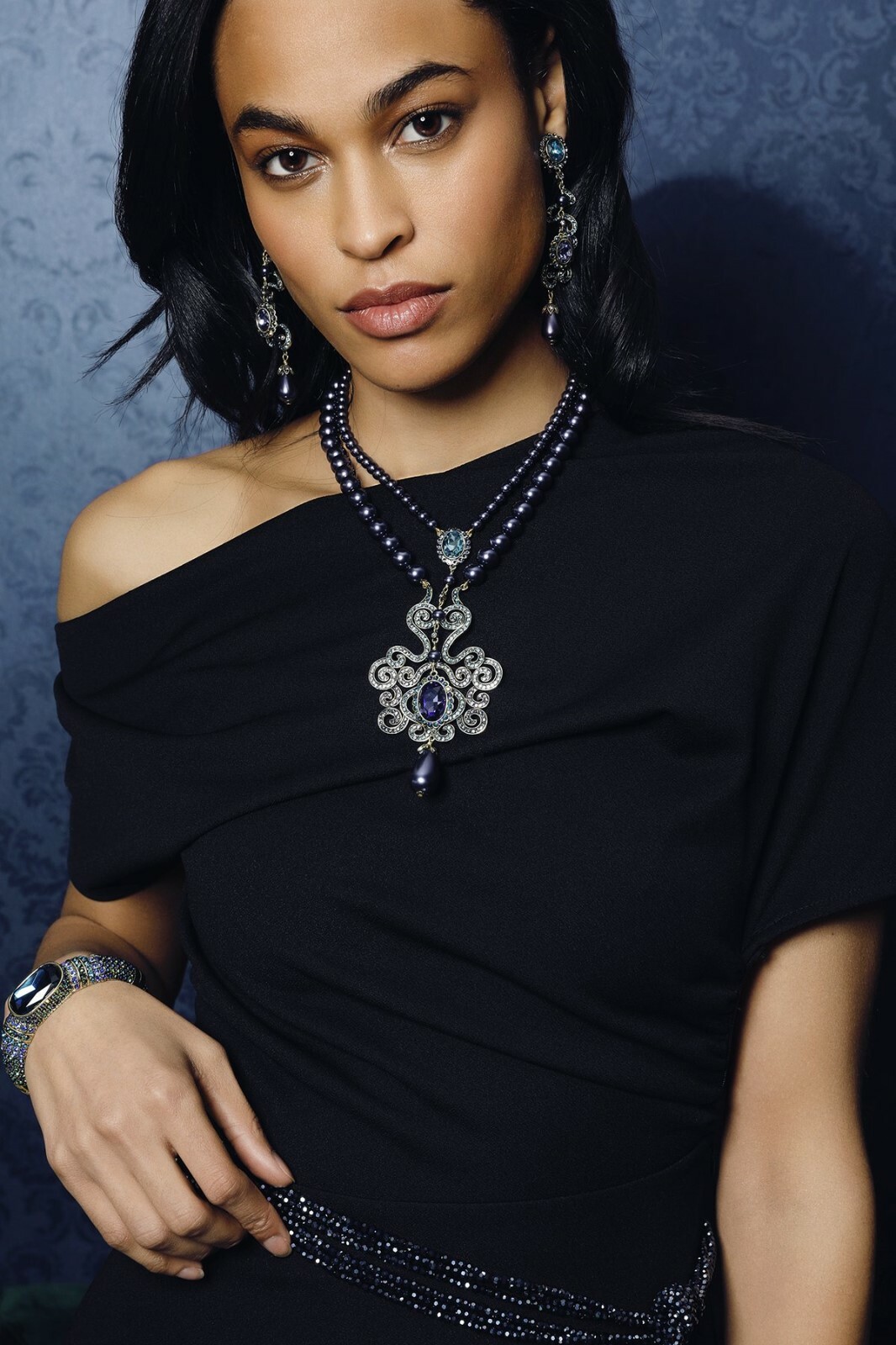Pre-owned Heidi Daus "dynamic Elegance" Beaded Crystal Necklace