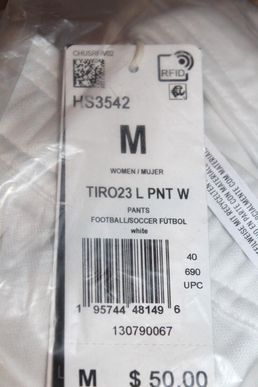 NEW WOMEN'S ADIDAS TIRO 23 SOCCER TRAINING PANTS ~ SIZE MEDIUM  #HS3542 WHITE