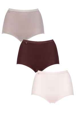 Womens  Cotton Maxi Briefs Knickers, Soft Seamless, Basic, Multipack of 3 Sloggi