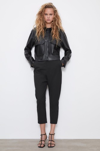 NWT ZARA BLACK BAGGY PANTS SIZE XS 7385/299/800 | eBay