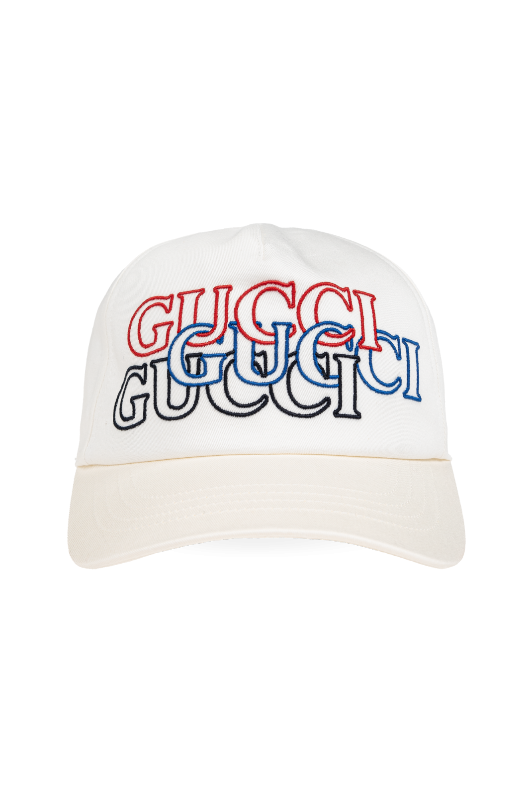 Authentic Men's Gucci White Embroidered Logo Baseball Hat Cap