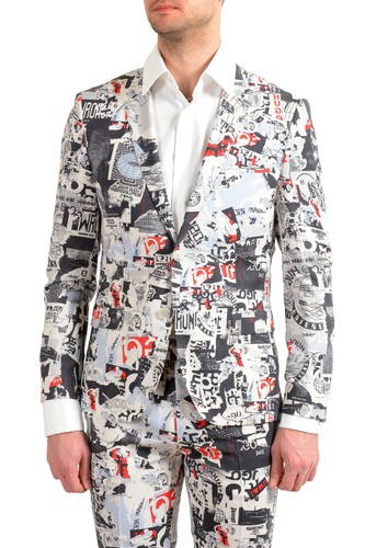 Pre-owned Hugo Boss Men's "arti/hesten182" Extra Slim Fit 100% Wool Two Button Suit In Multicolor