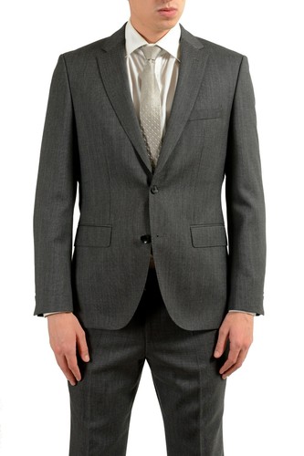 Pre-owned Hugo Boss "johnston3/lenon1" Men's 100% Wool Gray Two Button Suit