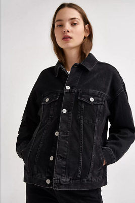 RRP 56.00 Urban Outfitters BDG Boyfriend Black Denim Jacket eBay