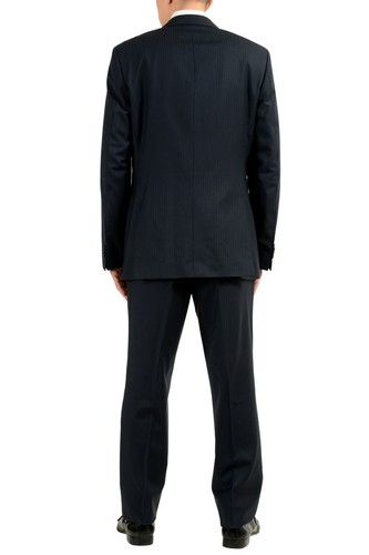 Pre-owned Hugo Boss "the James4/sharp6" Men's 100% Wool Blue Two Button Suit Us 40l It 50l