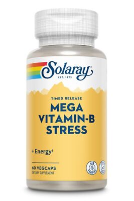 Solaray Timed Release Mega B-Stress 60 растительных капсул