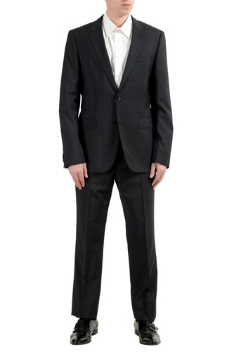 Pre-owned Hugo Boss "c-jeffery/c-simmons" Men's 100% Wool Two Button Suit Us 40l It 50l In Gray