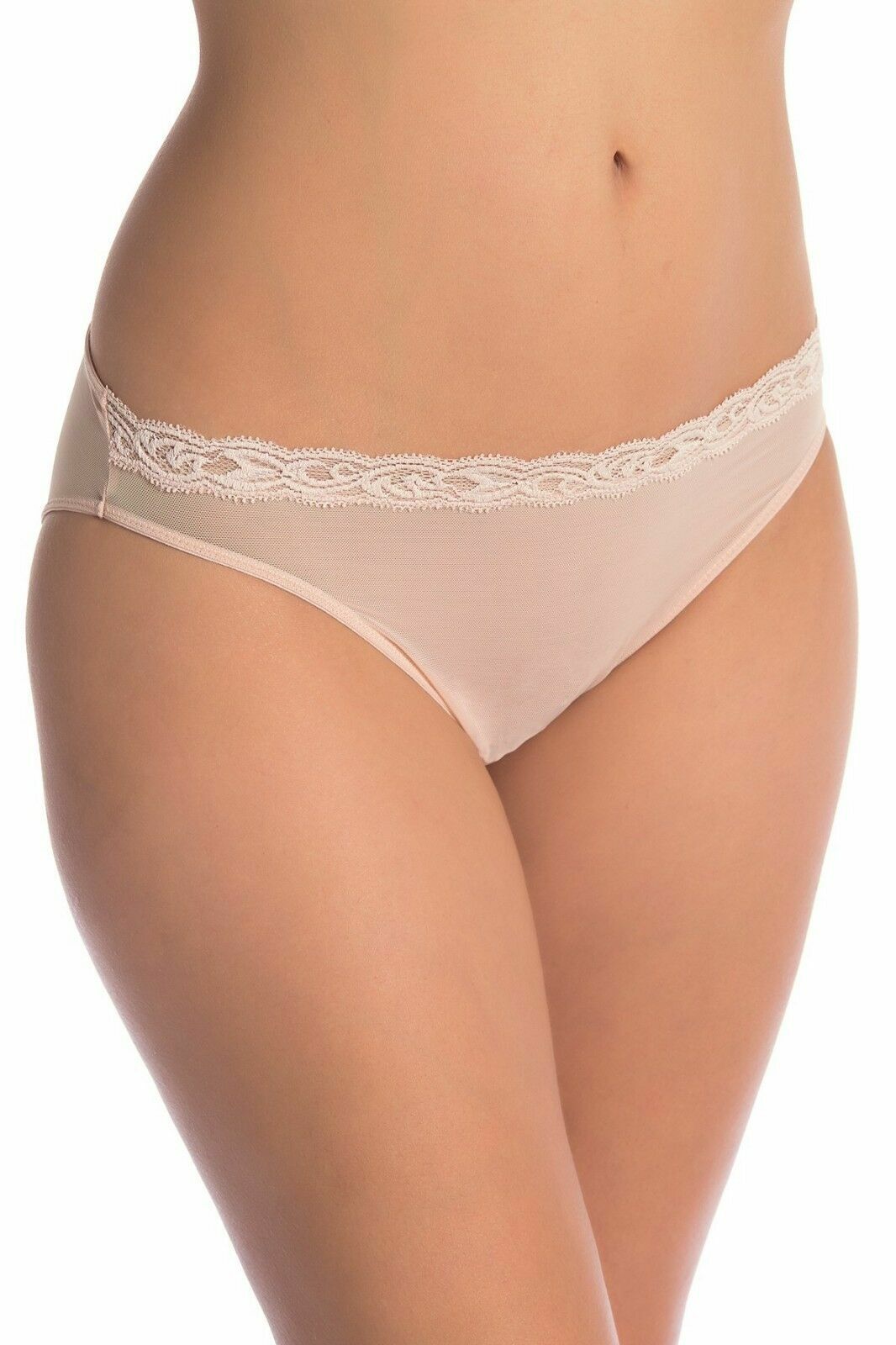 NEW Natori 7737023 Feathers Bikini Panties 2 PANTY BUNDLE Cameo Rose Large L