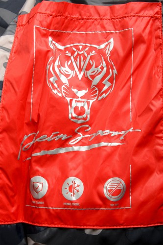 PLEIN SPORT PLEIN SPORT HERREN ROT LOGO AUFDRUCK REISSVERSCHLUSS PARKA WESTE MIT ABNEHMBARER