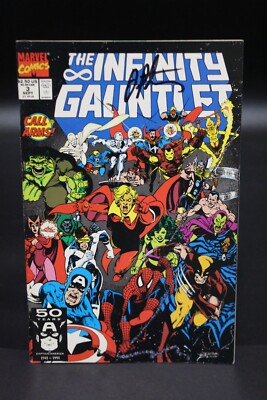 Infinity Gauntlet (1991) #3 Signed Jim Starlin No COA George Perez Thanos NM-