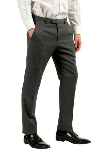 Pre-owned Hugo Boss "johnston3/lenon1" Men's 100% Wool Gray Two Button Suit