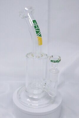 8 Inch Glass Grav Labs Water Pipe with Green Logo