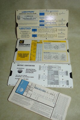 4 vintage Slide Calculators - Flowmeter, Pump Motor, Aerators, Mixers - #4