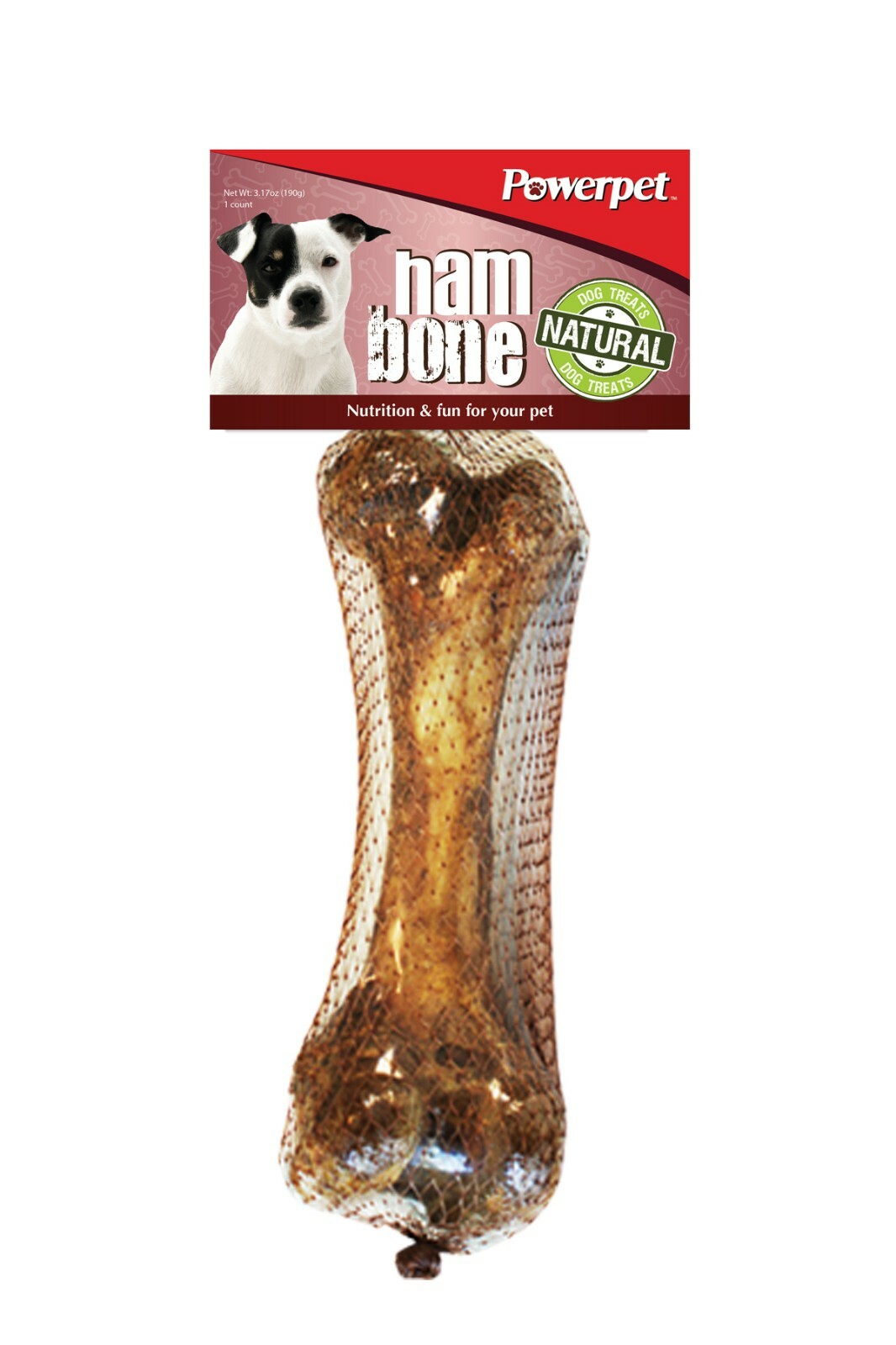 Powerpet- All Natural Ham Bone Dog Chew Treat-USDA & FDA Approved, BRC 