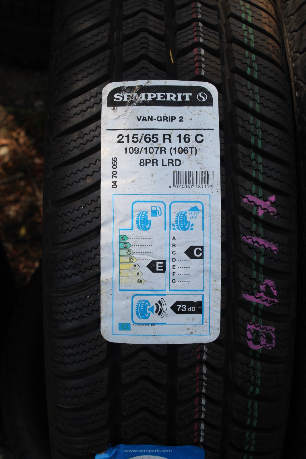 New 215 65 16C Semperit, Van Grip 2, 109/107R x1 Tyre (F1_tyres) X19