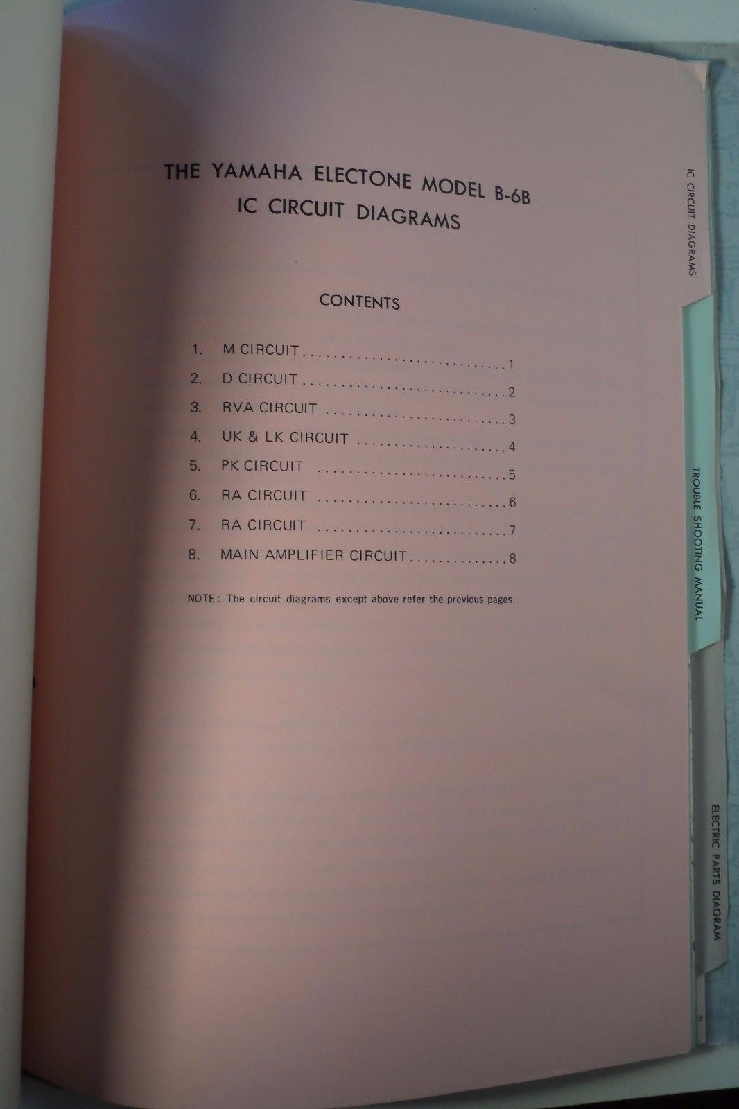Original Yamaha Electone B-6B Service Manual