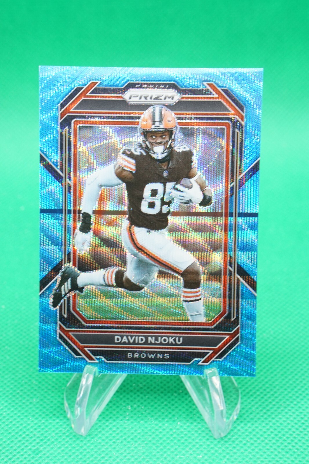 2022 Prizm Base Prizm Blue Wave SP /199 #71 David Njoku