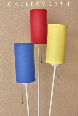 WOW! MID CENTURY MODERN ARTELUCE TRICOLOR FLOOR LAMP! 50S STILNOVO VTG TRIENNALE