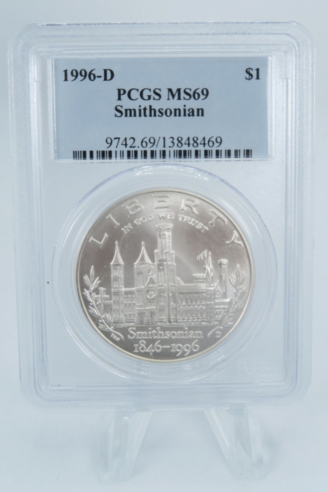 1996-D PCGS MS69 Smithsonian Commemorative Silver Dollar Business