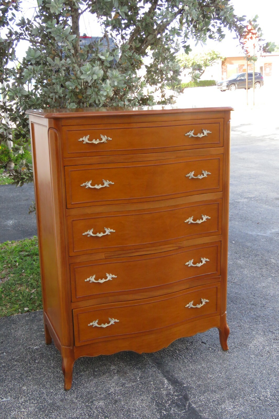 French Cherry Serpentine Front Chest of Drawers by Drexel French Cherry Serpentine Front Chest of Drawers by Drexel