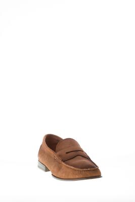 Pre-owned Santoni Men Shoes Tobacco Brown Delavè Suede Classic Penny Loafer Flexible Sole